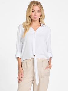 Джексон рубашка с галстуком в рубчик Guess Factory, белый