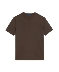 Свитер с короткими рукавами из хлопка мако Brooks Brothers, коричневый