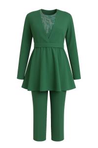 Брючный костюм MODAMIHRAM, зеленый