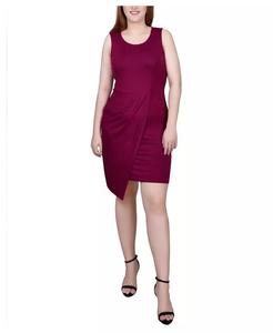 Платье-юбка без рукавов с искусственным запахом NY Collection, розовый