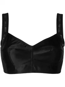 Укороченный топ с вырезом сердечком DOLCE & GABBANA, черный