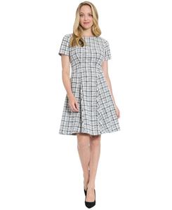 Укороченное платье с короткими рукавами, силуэт русалка London Times, Black/White