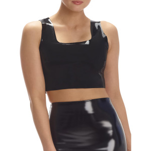 Топ Faux Patent Leather Crop Top FLT110 Commando, черный