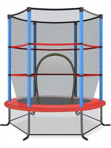 Costway Садовый батут диаметром 165 см с защитной сеткой, синий