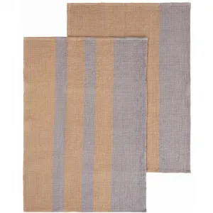 Кухонное полотенце GANO, из 100% хлопка, органическое сертифицированное GOTS, сертификация BCS 35020, размер 50x70 см, полотенца с двумя разными узорами Blomus, Indian Tan / Tradewinds