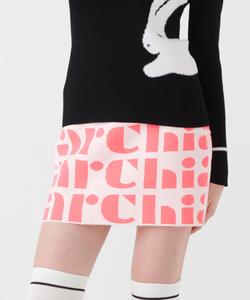 Теплая вязаная юбка с логотипом компании Archivio, цвет White X Pink (192)