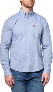 HUGO Мужская приталенная длинная рубашка-оксфорд на пуговицах, Skyline Blue