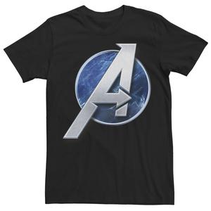 Мужская футболка с ярким логотипом The Avengers и графическим рисунком Marvel, черный