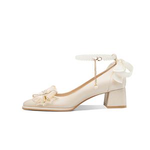 Женские туфли на высоком каблуке A poinsettia princess, Champagne 6Cm