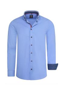 Рубашка с длинными рукавами и модными контрастными деталями RUSTY NEAL, синий