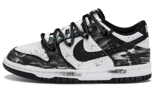 Nike Данк лоу топ скейтборд обувь унисекс black white