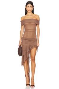 Платье fernanda с высоким вырезом Nbd, коричневый