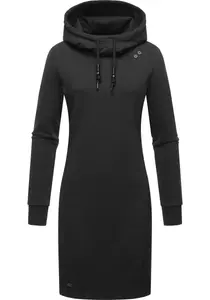 Толстовое платье в стиле Ragwear "Sabreen", хлопковое платье с длинными рукавами и капюшоном, цвет Dark