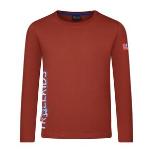 TROLLKIDS Детская футболка с длинным рукавом Stavanger Rust Red/Mid-Blue