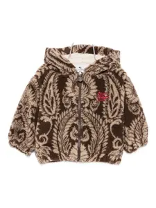 Куртка с капюшоном и узором пейсли ETRO KIDS, коричневый