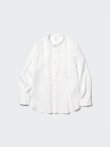 Рубашка из 100% льна премиум-класса Uniqlo, цвет 00 белый