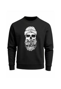 Толстовка Neverless OHNE KAPUZE FRONTPRINT MOIN SKULL TOTENKOPF, Schwarz/Anthracite