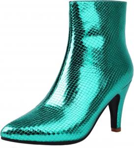 Женская мода: ботильоны на каблуке 8,5 см, с острым носком, короткие, с лаконичной боковой молнией, узкие, универсальные и стильные, размер L9-1-29, размеры US4-US14 LYYSKY, Green(L9-9)