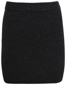 Мини-юбка Alexander Wang с вязаной нашивкой с логотипом, серый