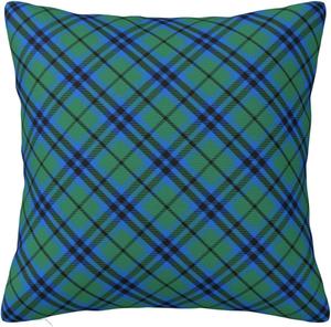 Paruiny Декоративная наволочка квадратная шотландский клан Кейт тартан двусторонняя пушистая с потайной молнией White