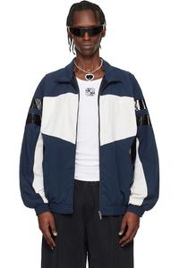 Vetements Спортивная куртка темно-синего и белого цвета с окантовкой