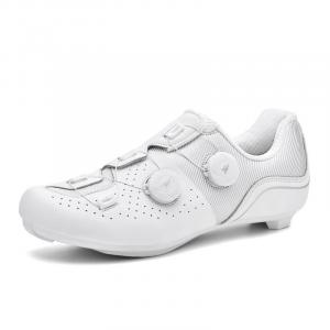 JYVME Низкие велотуфли унисекс белые шоссейные, цвет White Highway Cleat Shoes