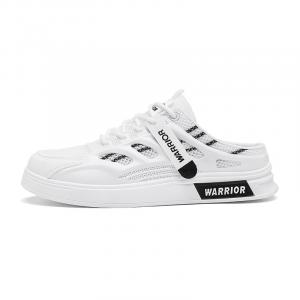 Износостойкие и легкие низкие мужские туфли для скейтбординга WARRIOR, White Black