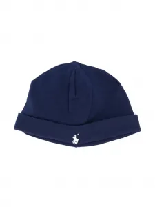 Шапка бини с вышитым логотипом POLO RALPH LAUREN KIDS, синий