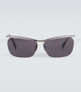 Металлическая оправа 27 плоские солнцезащитные очки Celine Eyewear, Shiny Palladium/Smoke