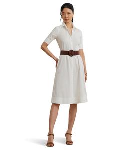 Платье Lauren Ralph Lauren Cotton-Blend Shirtdress, белый