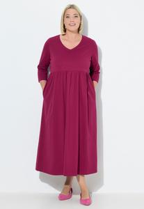 Платье Ulla Popken COUTURE EMPIRE COL V MANCHES 3/4 POCHES, Burgundy/Bordeaux