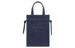 FENDI Кожаная сумка через плечо миниатюрная мужская темно-синяя