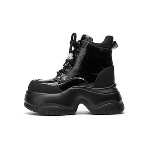 Женские ботинки DAPHNE Martin лакированные на платформе, черный