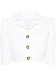 Укороченный однобортный блейзер PATOU, белый