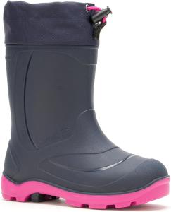 Детские зимние ботинки Kamik Snobuster1 - водонепроницаемые детские снежные ботинки - регулируемый воротник и съемная утепленная подкладка - влагоотводящая внутренняя подкладка - подошва из синтетической резины - круглый носок, темно-синий