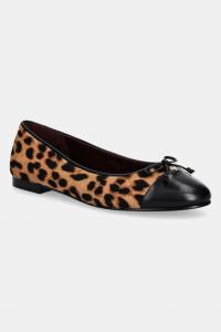 Кожаные балетки с мыском Cap-Toe Ballet Tory Burch, коричневый