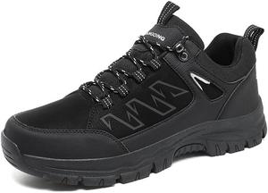 Мужская водонепроницаемая походная обувь, дышащие кроссовки для треккинга, устойчивые к скольжению обувь для ходьбы по тропам, прочная рабочая обувь для осени и зимы Qacksv, черный