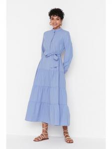 Длинное платье trendyol, светло-синий