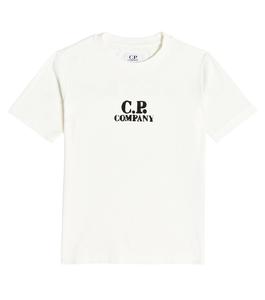 Футболка из хлопкового джерси с логотипом C.P. Company Kids, белый