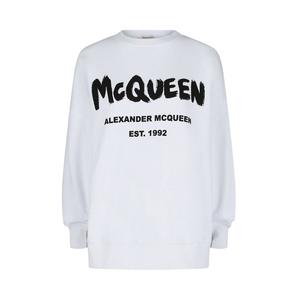 Свитшот Alexander McQueen с граффити-логотипом, белый
