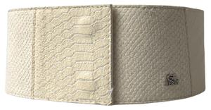 GF Ferre Вощеный хлопок широкий модный поYas женский ремень, кремовый