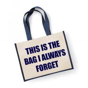 Большая темно-синяя джутовая сумка, которую я всегда забываю 60 SECOND MAKEOVER, синий