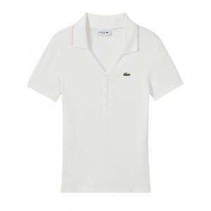 LACOSTE SS25 Polo Shirt Women's White/pink Color Blocking