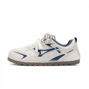 Легкие и дышащие лоу-топ скейтборд кроссовки для женщин HUANQIU, бежевый синий