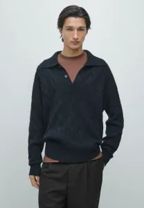 Свитер-Поло крупной вязки Massimo Dutti, Dark Blue