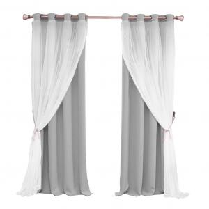 Шторы для детской комнаты, кухонные шторы, термошторы от холода, непрозрачные шторы с петлями, плотные шторы, комплект из 2 шт. В 160 х Ш 132 см. BTTO, серый