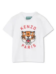 Футболка с графичным принтом Kenzo Kids, белый