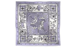 HERMES Шёлковый шарф женский фиолетовый, Purple