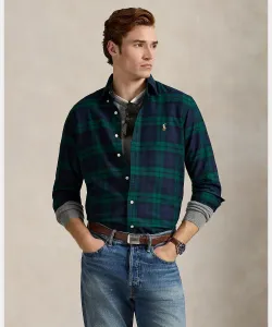 Классическая клетчатая рубашка Оксфорд Polo Ralph Lauren, цвет 410 Navy