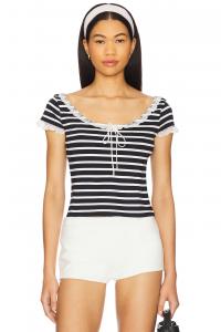 Полосатый топ Suzette от For Love & Lemons, black